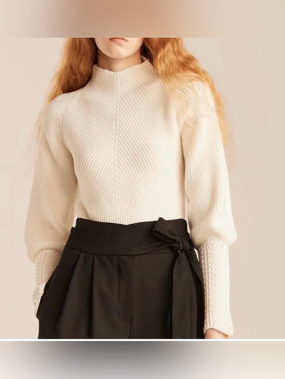Rebecca Taylor mock neck open back sweater
